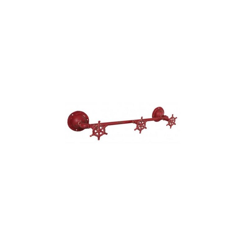 Patère 3 Valves Rouge