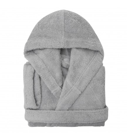 Peignoir capuche junior perle 100 coton de chez Descamps