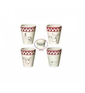 Lot de 4 gobelets expresso Galline