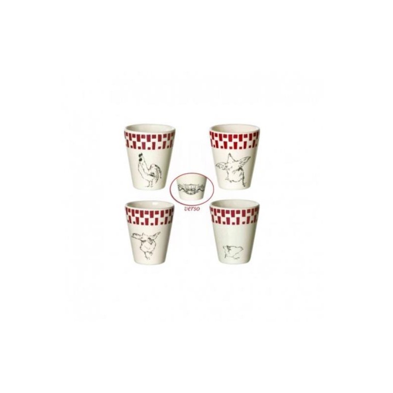 Lot de 4 gobelets expresso Galline