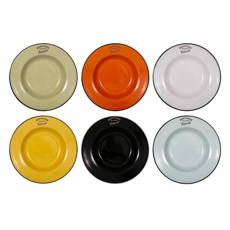 Lot de 6 assiettes à soupe 6 couleurs