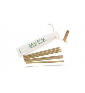 Lot de 6 pailles en bambou Bam bam