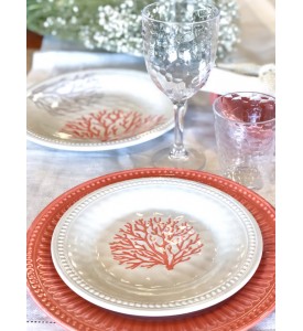 Lot de 6 assiettes Mare corail